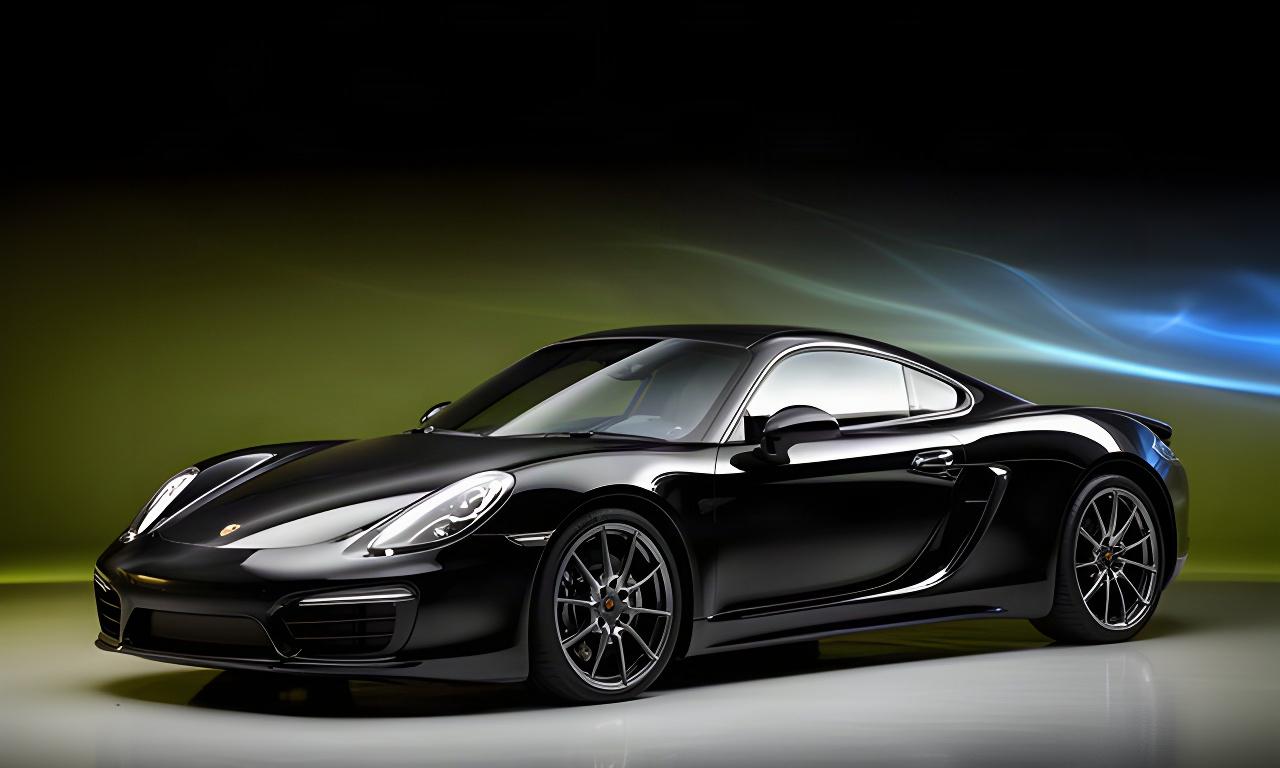 Glossy black performance car under studio lights after multi-stage paint correction in London